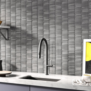 Stonehouse Studio Otsu Mini Kit-Kat Mosaic Tile Sheet Gloss Grey Speckled - 290 x 280mm