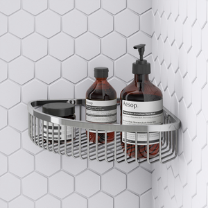 Arezzo Chrome Wire Corner Shower Basket