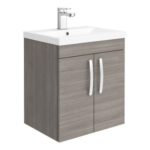 Brooklyn 500mm Grey Avola 2 Door Wall Hung Vanity Unit