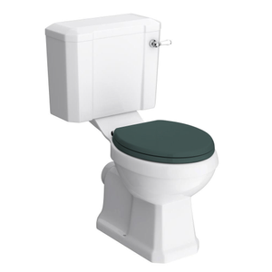 Chatsworth Close Coupled Traditional Toilet with Soft Close Seat - Classic Ceramic WC Green