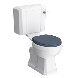 Chatsworth Close Coupled Traditional Toilet with Soft Close Seat - Classic Ceramic WC Blue