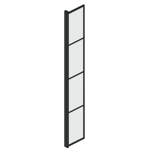 Arezzo W300 x H1950 Hinged Matt Black Grid 8mm Return Screen Left Hand Option