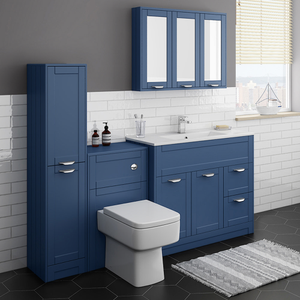 Keswick Blue 1015mm Sink Vanity Unit, Tall Boy + Toilet Package