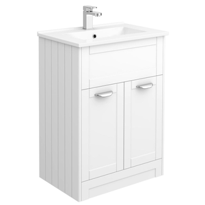 Keswick White 620mm Traditional Floorstanding Vanity Unit
