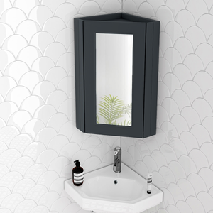 Chatsworth Corner Mirror Cabinet Graphite