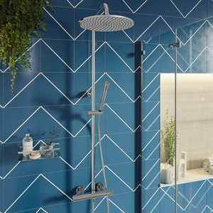 Monza Deluxe Cool Touch Round Thermostatic Shower (250mm Head - Chrome)