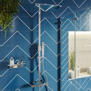 Milan Deluxe Cool Touch Square Thermostatic Shower (250 x 250mm Head - Chrome)