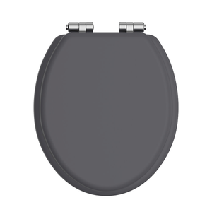 Heritage Soft Close Toilet Seat with Chrome Hinges Graphite