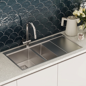 Bower Designer 1000 x 520mm Stainless Steel 1.5 Bowl Kitchen Sink Right Hand