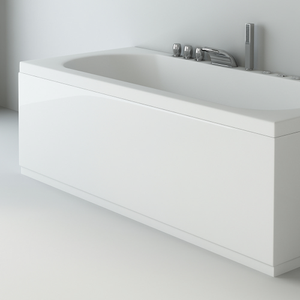 AquaSure Waterproof Gloss White Front Bath Panel &amp; Plinth 1700mm
