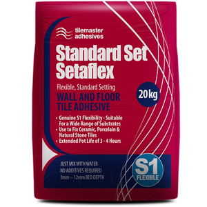 20kg Adhesive Standard Set Setaflex for Floor & Wall Tile - Tilemaster Adhesives Grey
