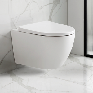 EcoDelux Gloss White WhirlFlush Wall Hung Pan &amp; Soft Close Seat
