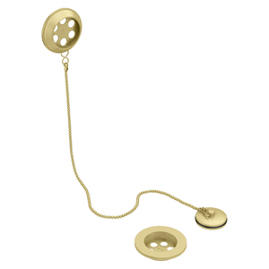Chatsworth Retainer Bath Waste with Brass Plug &amp; Ball Chain - Brushed Brass