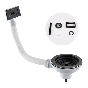 Bower Universal Kitchen Sink Basket Strainer Waste - Matt Black