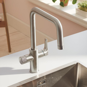Grohe U-Spout Blue Pure Start Filter Kitchen Mixer Tap - Supersteel