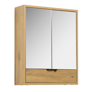 Huxley 600mm Oak Mirrored Cabinet with Drawer