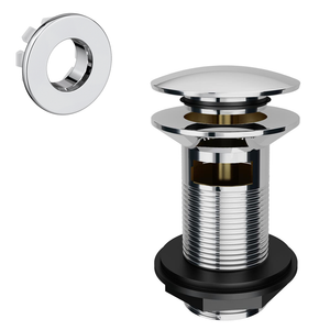 Arezzo Slotted Click Clack Basin Waste with Round Overflow Cover - Chrome