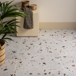 Stonehouse Studio Pertosa White Terrazzo Effect Wall & Floor Tiles - 600 x 600mm