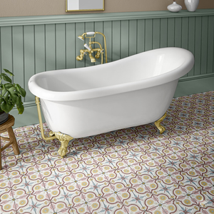 Stonehouse Studio Valencia Pink Floral Patterned Wall &amp; Floor Tiles - 225 x 225mm