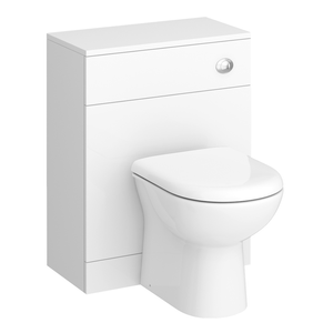 AquaSure Cove 600mm PVC BTW Toilet Unit Gloss White with Pan and Cistern - 100% Waterproof