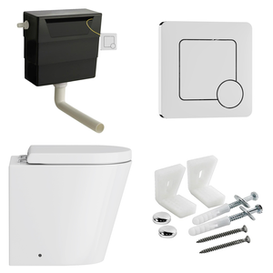 Arezzo BTW Toilet Pan with Soft Close Seat + Concealed Cistern (Chrome Hinges &amp; Flush Plate)