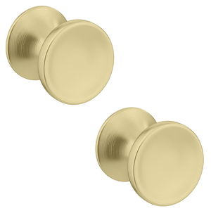 2 x Arezzo Indented Round Knob Furniture Handle Brushed Brass
