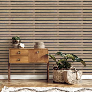 Fine Decor 3D Effect Wood Slats Wallpaper - Black