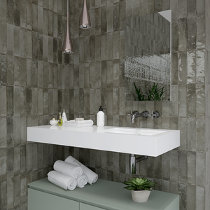 Willaton Rustic Grey Gloss Wall Tiles 65 x 250mm