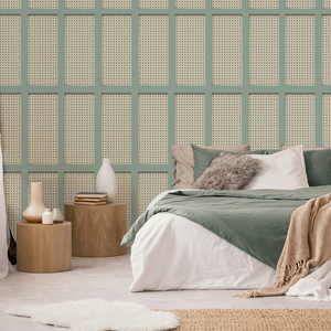 Fine Decor Cane Panel Wallpaper - Sage