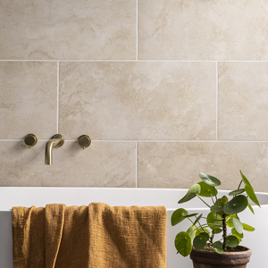 Ellinor Natural Travertine Effect Wall &amp; Floor Tiles - 300 x 600mm