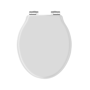 BC Designs Victrion Soft Close Toilet Seat & Cover - Gloss White / Polished Chrome Hinges