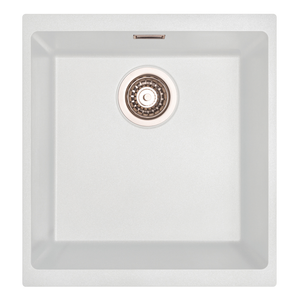 Venice 430 x 460mm Granite White 1.0 Undermount Kitchen Sink &amp; Waste