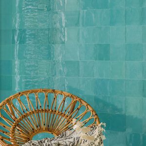 Stonehouse Studio Beauvais Rustic Turquoise Zellige Effect Wall Tiles 130 x 130mm