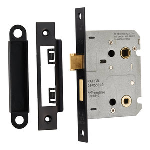 Ellis &amp; Co 76mm Square Bathroom Lock - Matt Black
