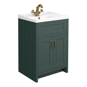 Chatsworth Traditional Green Vanity 620mm Wide 1 Tap Hole