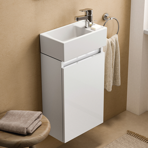 Ideal Standard Eurovit+ 35cm Guest Wall Hung Vanity Unit with i.life Basin - Gloss White Right Hand Tap Hole