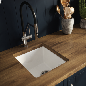 Bower 457 x 457mm 1.0 Bowl White Ceramic Undermount Kitchen Sink