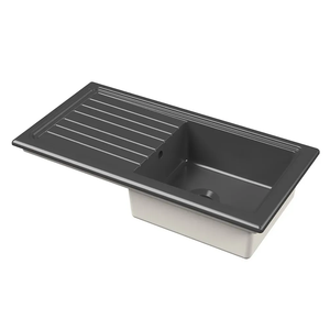 Bower 1010 x 525mm Matt Black Ceramic 1.0 Bowl Kitchen Sink