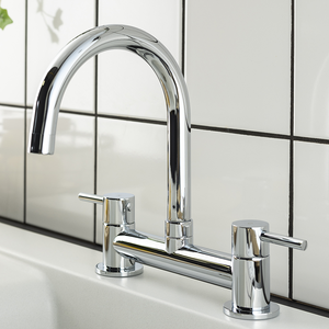 Abode Galley Contemporary Deck Mixer Tap - Chrome