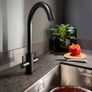 Abode Marido Dual Lever Kitchen Mixer Tap - Matt Black