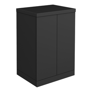 Atlas 600mm 2 Door Floor Standing Countertop Vanity Unit - Matt Black