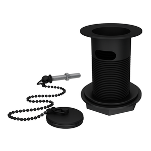 Traditional Matt Black Slotted Basin Waste with Plug &amp; Ball Chain