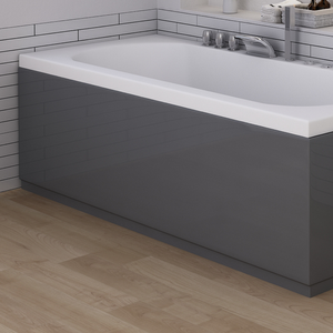 AquaSure Gloss Grey Waterproof Front Bath Panel & Plinth 1700mm