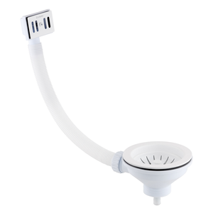 Bower Universal Kitchen Sink Basket Strainer Waste - White