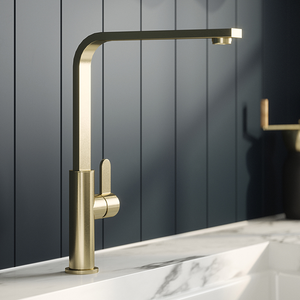 Nuie Churni Single Lever Mono Kitchen Sink Mixer Tap - Brushed Brass