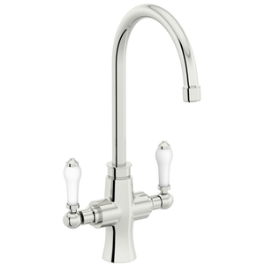 Schon Traditional Dual Lever Kitchen Tap - Chrome