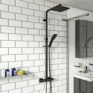 Orchard Wye Matt Black Thermostatic Bar Valve Shower System