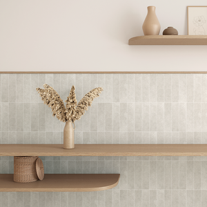 Lamego White Limestone Effect Wall Tiles - 75 x 300mm