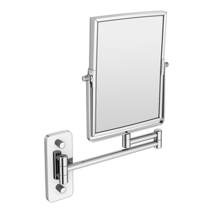 Milan Square Wall Mounted Cosmetic Mirror - Chrome