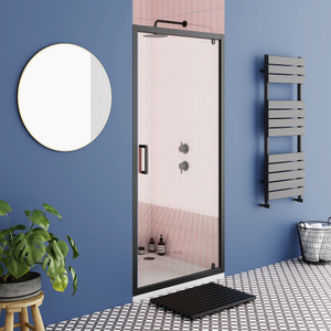 Toreno Matt Black 900 x 1900 Pivot Shower Door